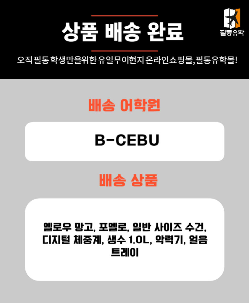 필리핀 비세부 어학원 7월 2일 주문목록