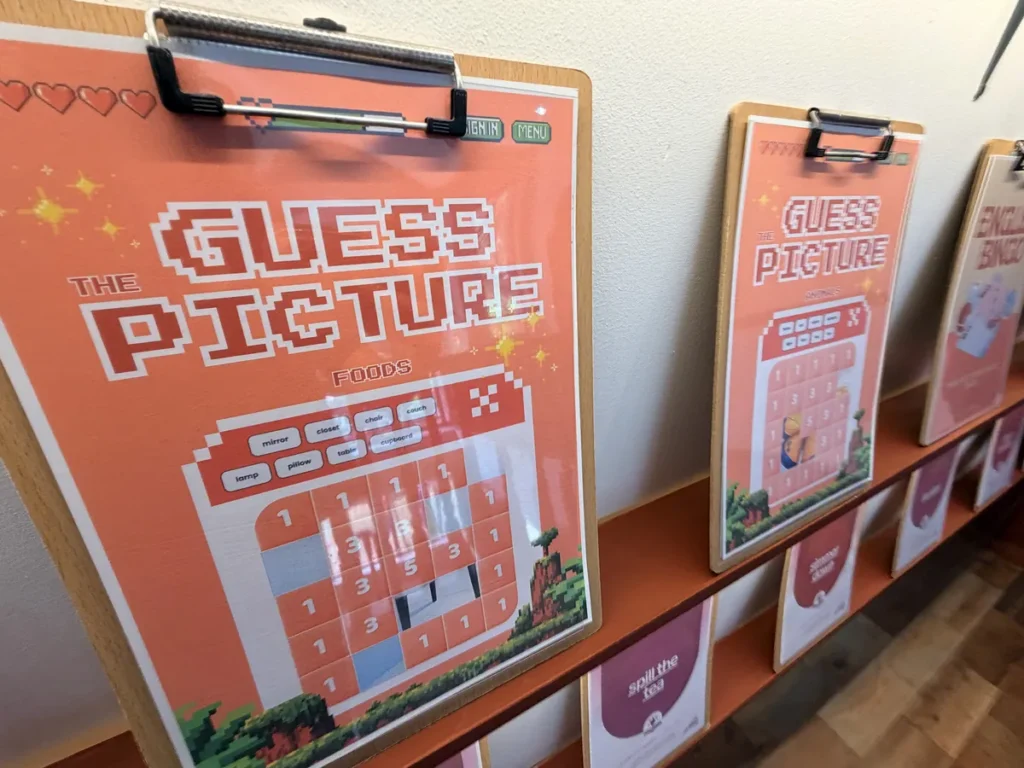 필리핀 바기오 BECI어학원 게스 더 픽처 수업 활동 자료판