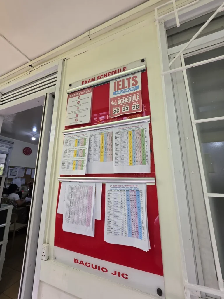 필리핀 바기오 JIC어학원 시험 일정 IELTS 스케줄 게시판