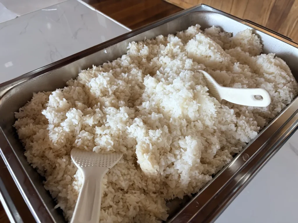 필리핀 바기오 JIC어학원 식사 갓 지은 흰쌀밥 배식 트레이