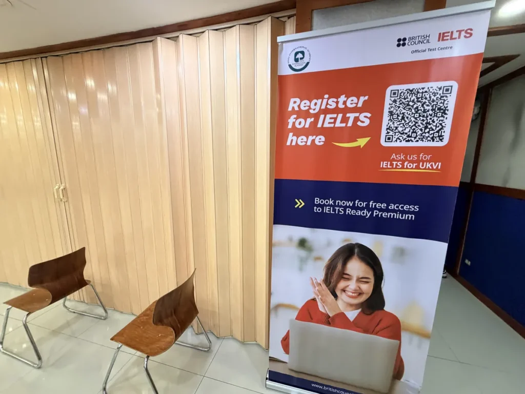 필리핀 바기오 PINES어학원 IELTS 시험장 등록 안내 배너