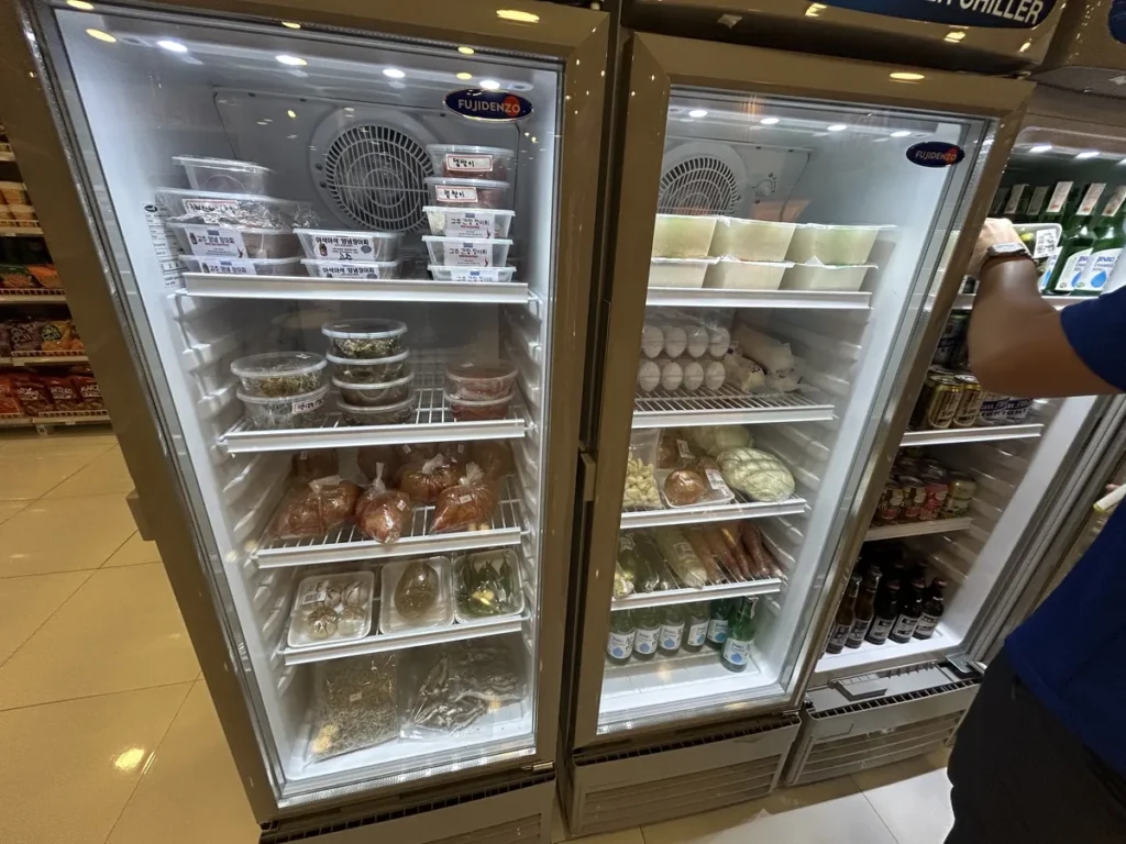 필리핀 막탄 QQ어학원 주변 상권 식품점 반찬 냉장 쇼케이스