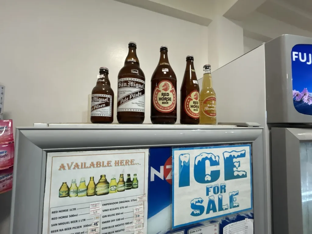 필리핀 세부 BESTA어학원 주변 편의점 맥주와 얼음 판매