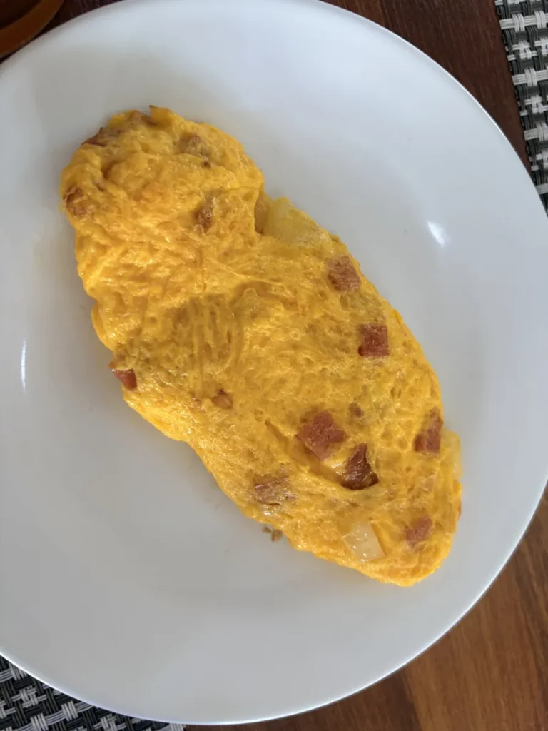 필리핀 세부 BESTA어학원 라메디 식당 즉석 오믈렛 접시