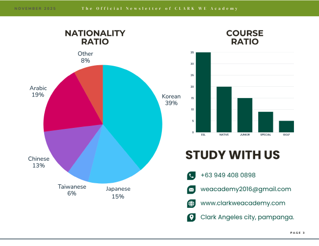 필리핀 클락 WE 어학원 11월 뉴스레터4